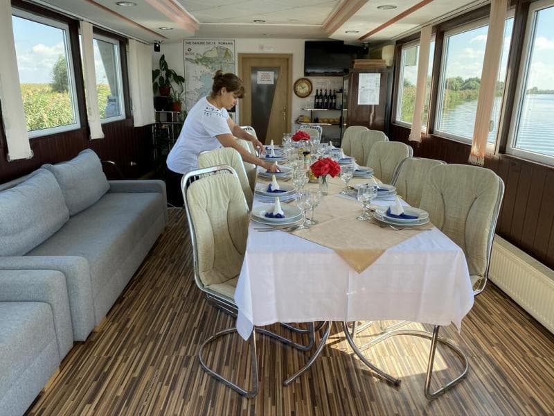 Air-conditioned restaurant onboard