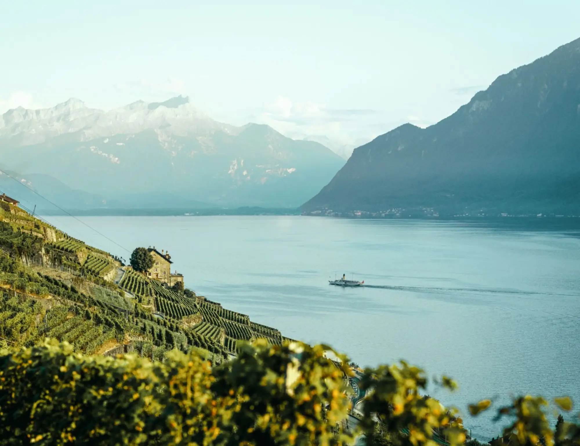 Lake Geneva and Lavaux Vineyards Based in One Hotel Bike Tour